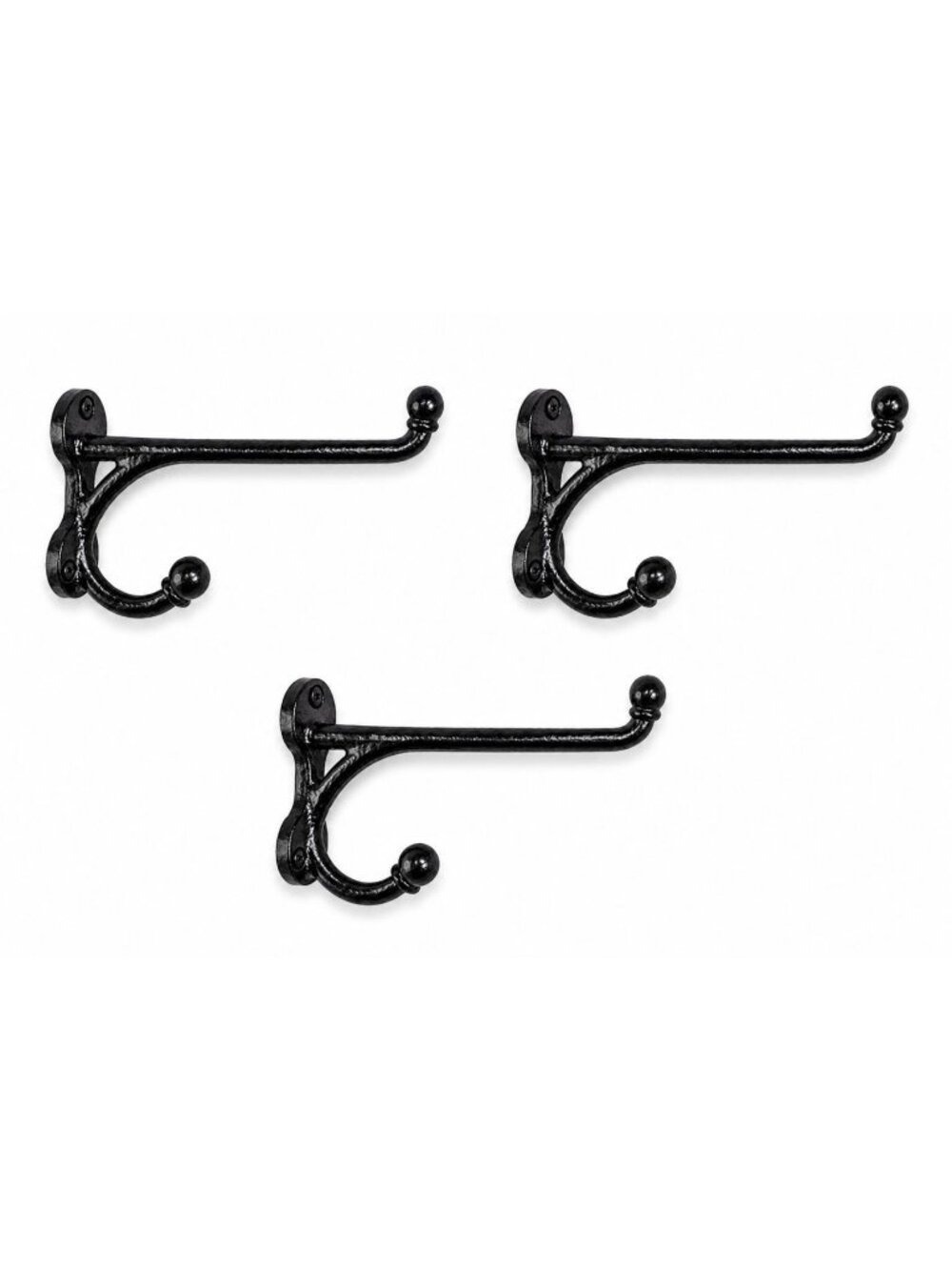 Iron Western Harness Wall Hooks Set of 3 Black Rustic Farmhouse